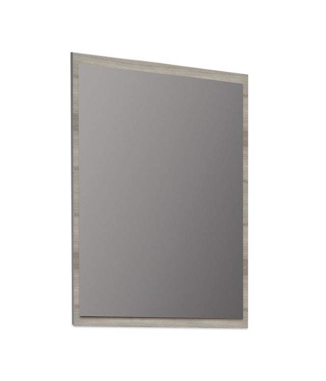 Miroir de salle de bain décor chêne grisé l.60 x H.80 x Ep.2 cm Atlantis