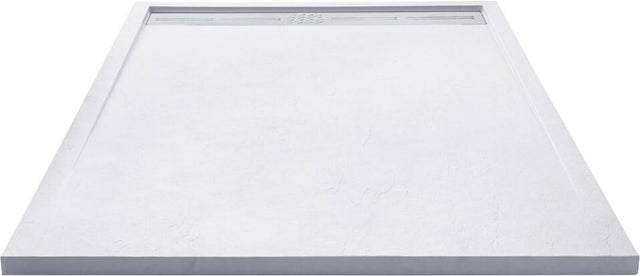 Receveur de douche extra-plat L.140 x l.90 cm Ep.2,8 cm résine blanc Senstures Caniveau