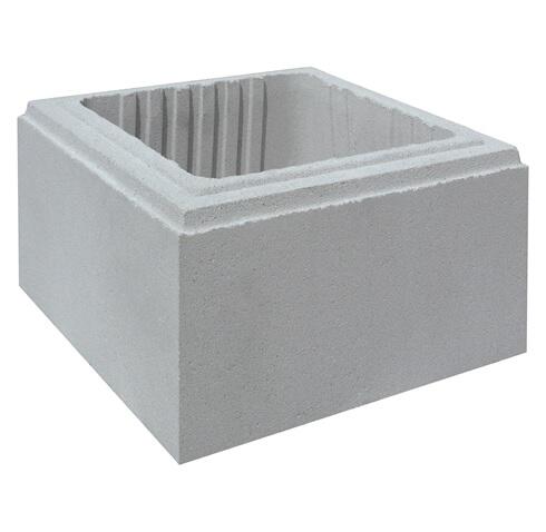 Elément de pilier lisse gris l.29 x P.29 x H.16,7 cm - WESER