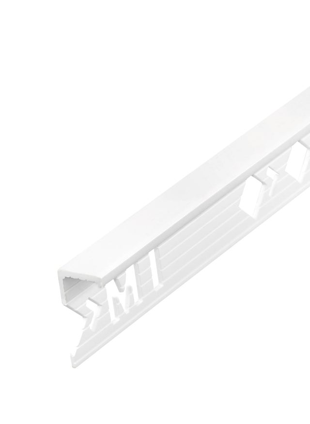 Profilé de finition carrelage équerre Ep.12,5 mm PVC satiné blanc L.2,50 m