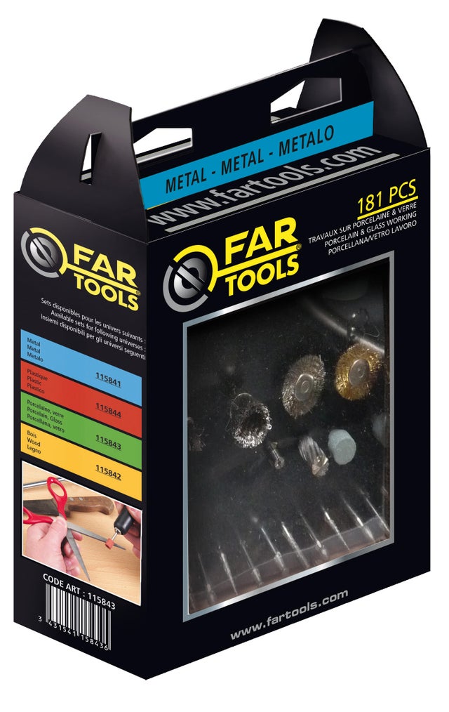 Kit 181 accessoires pour outils miniatures - Travail du métal FARTOOL pour outils multifonction 115841