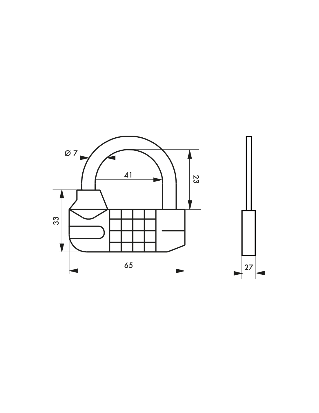 Cadenas à code corps alliage 65 mm 4 ou 5 viroles - THIRARD Saturn - 2