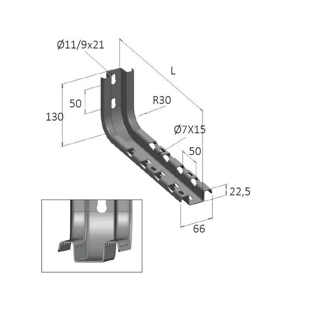 Console CPA 100 SZ long 150 mm - OB PROFILS