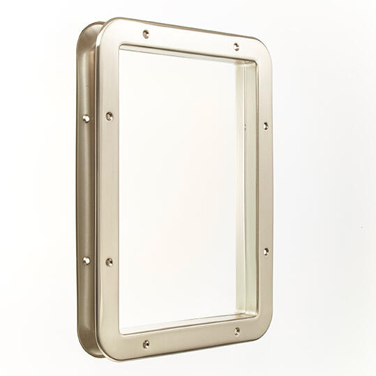 Hublot rectanguaire nickel mat pour porte 31 x 41 cm