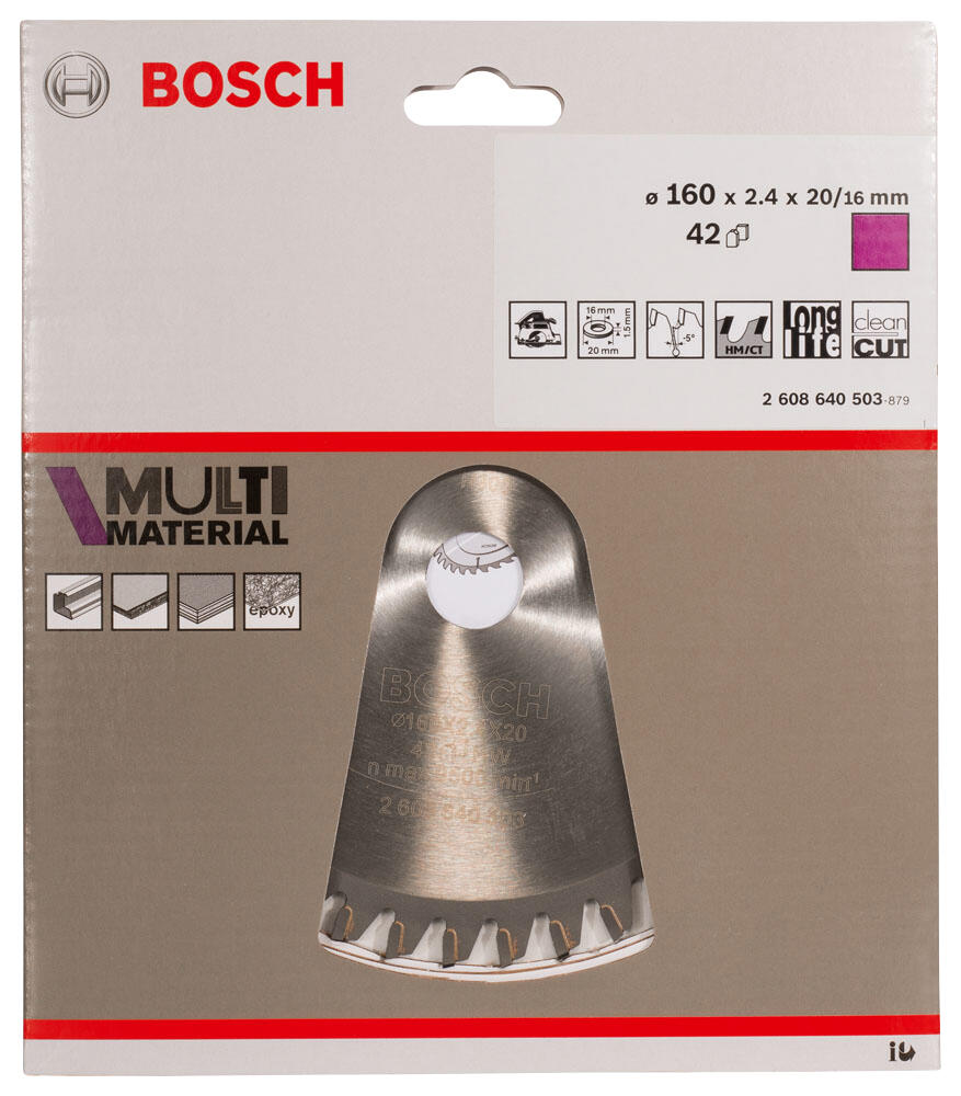 Lame scie circulaire multi-matériaux Diam.160 mm - 2608640503 BOSCH - 6
