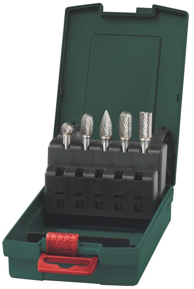 Coffret 5 fraises lime carbure rotatives pour meuleuse droite - 628403000 METABO