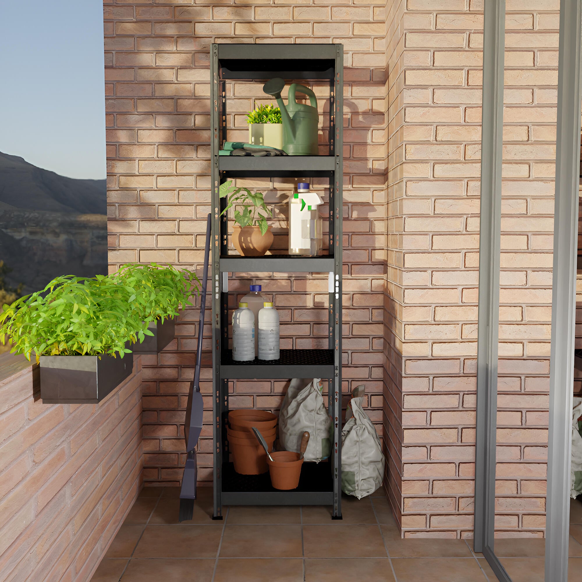 Estante metálica cinza 180X50X38cm 175KG - 5