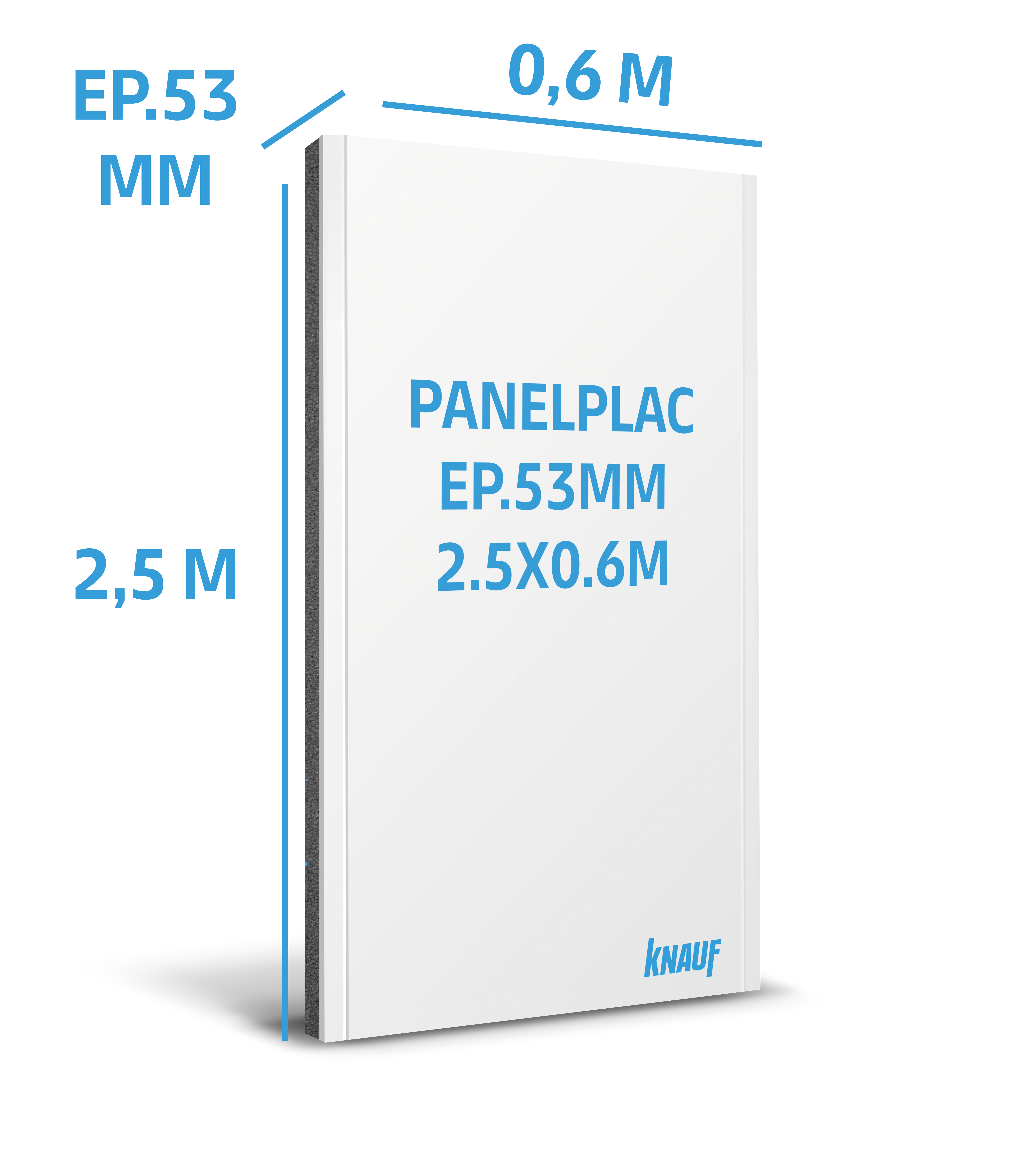 Demi doublage Polystyrène expansé KNAUF TH32 PANELPLAC, 2.5 x 0.6 m Ep53mm - 2