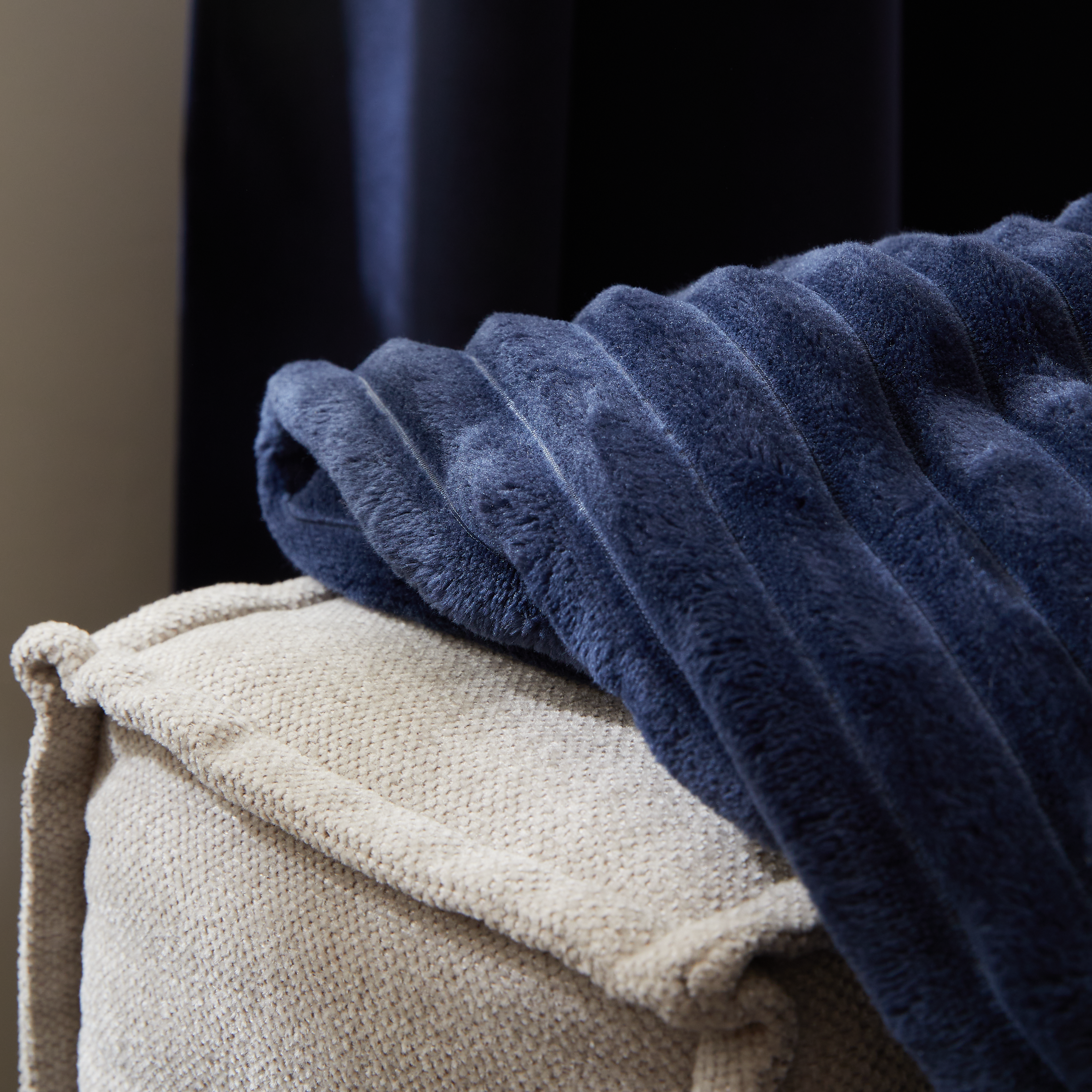 Plaid Lena, bleu l.130 x L.170 cm INSPIRE - 3