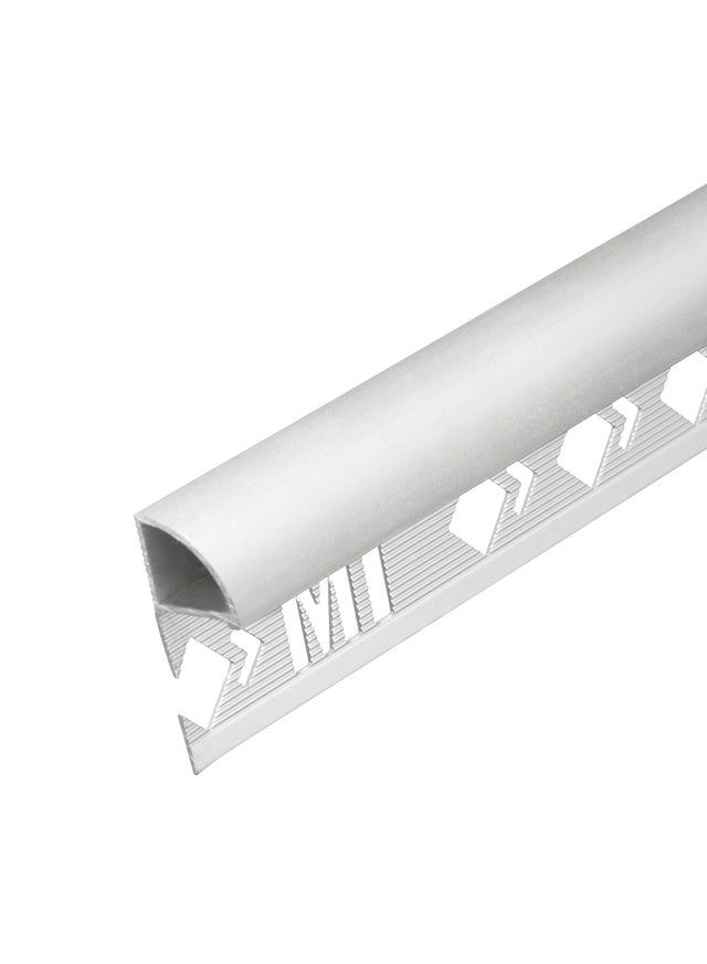 Profilé de finition carrelage 1/4 de rond fermé Ep.10 mm aluminium mat gris L.2,50 m