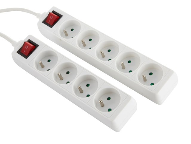 Lot de 2 Multiprises 4 et 5 prises avec interrupteur