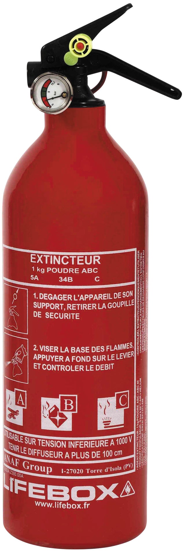 Extincteur à poudre ABC 2 kg NF