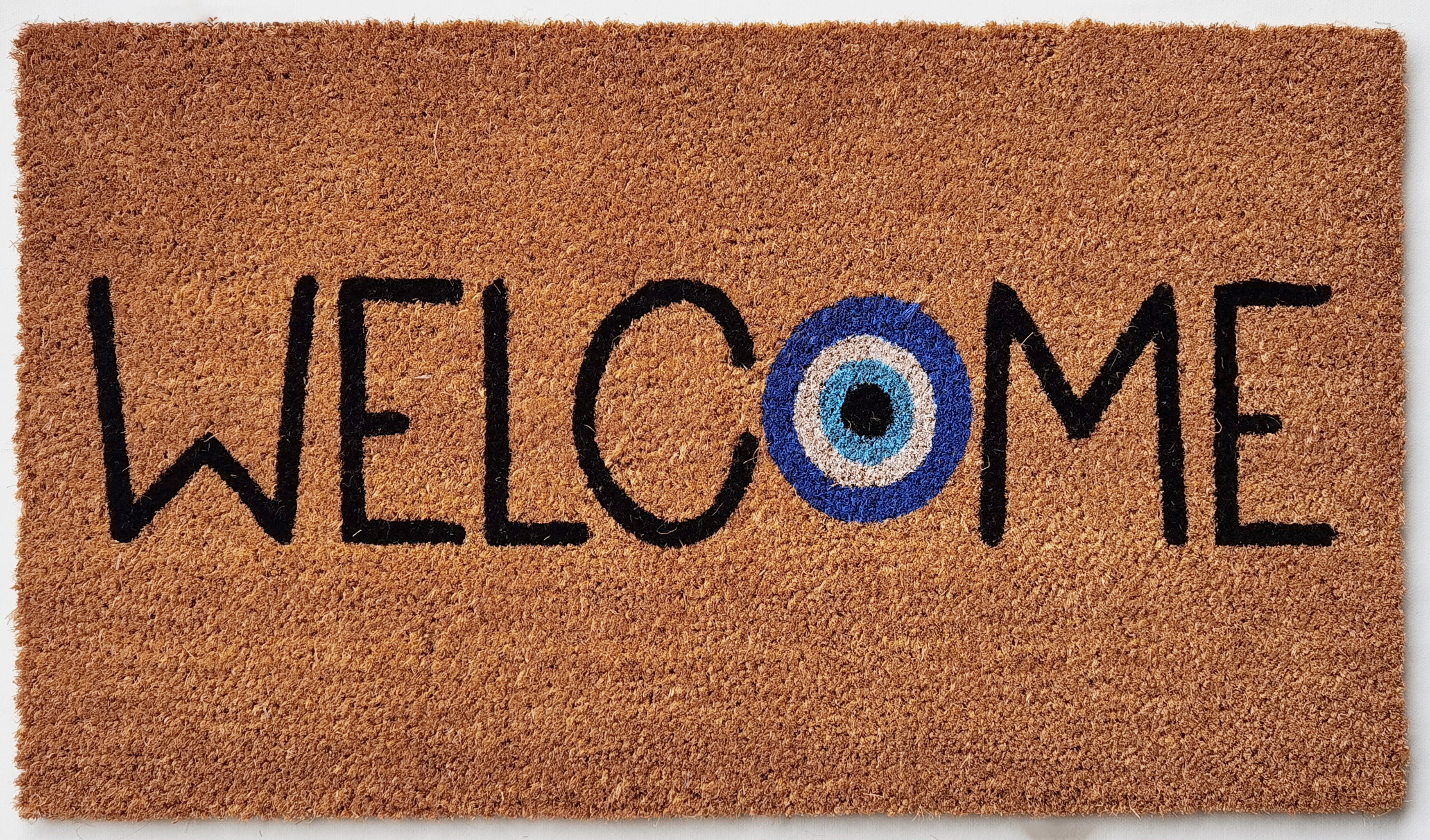 Felpudo coco welcome eye multicolor 40 x70 cm