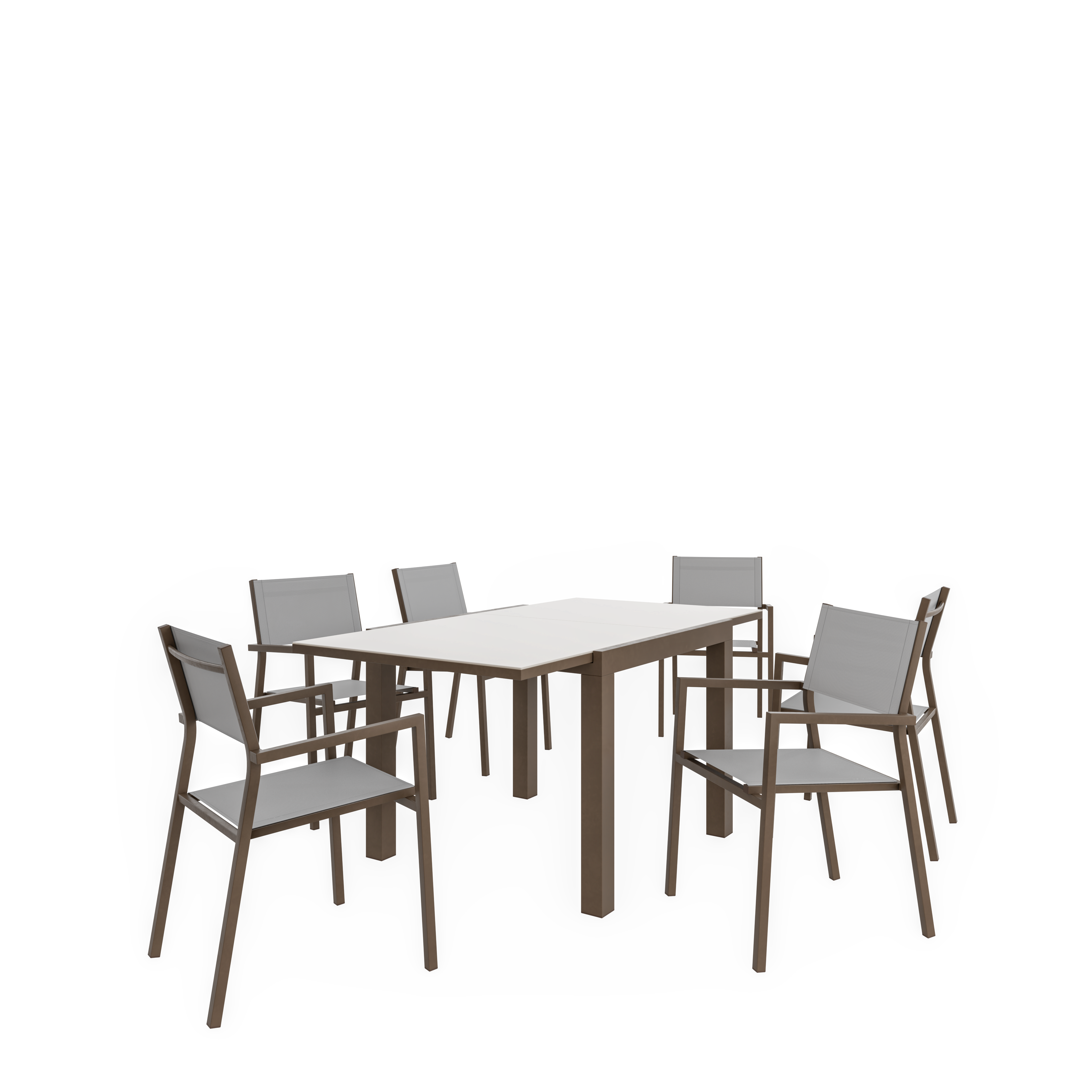 Mesa de alumínio NATERIAL LYRA II 90/160X90CM MOKA - 2