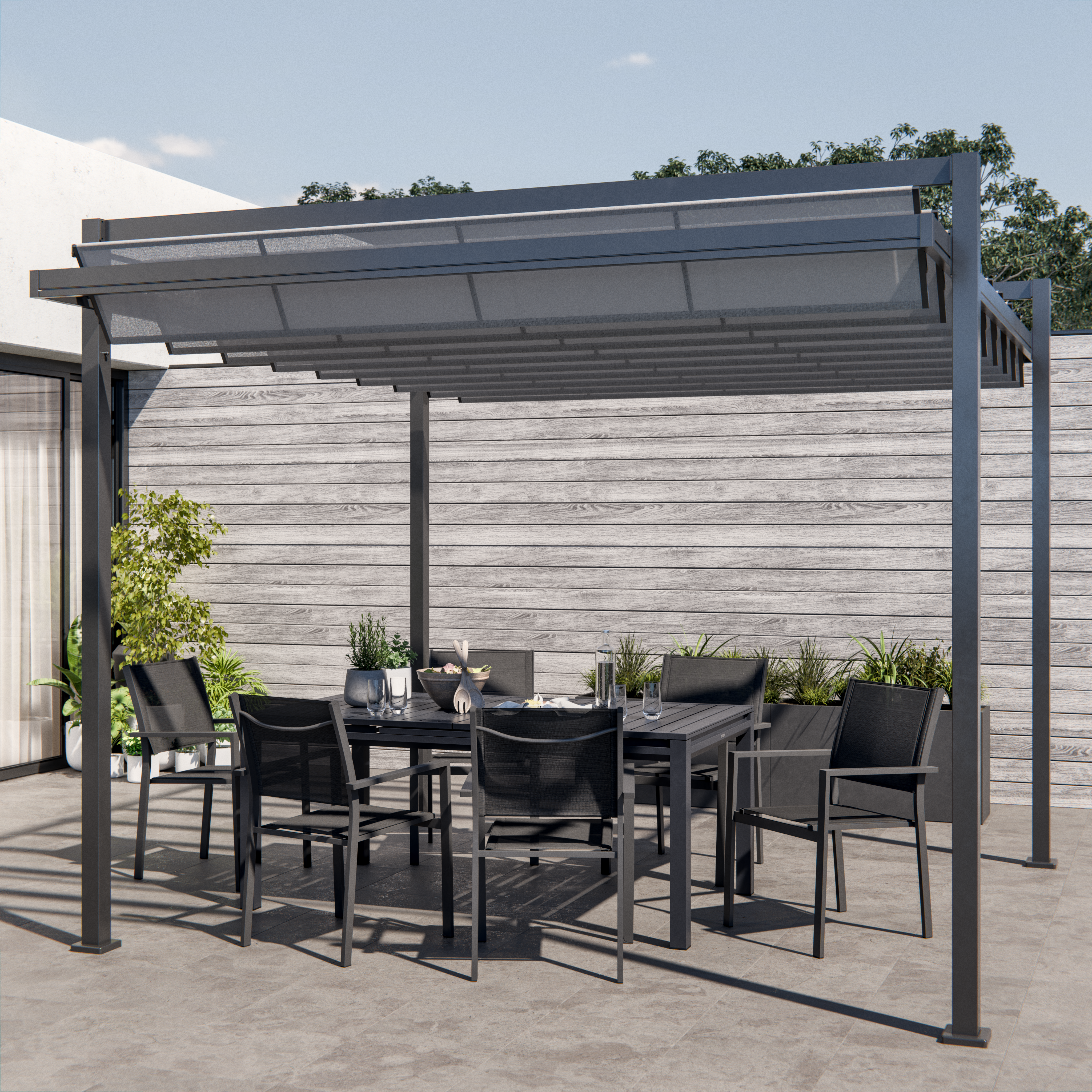 Mesa de alumínio Naterial Odyssea II Easy 180/240x100 cm Antracite - 5