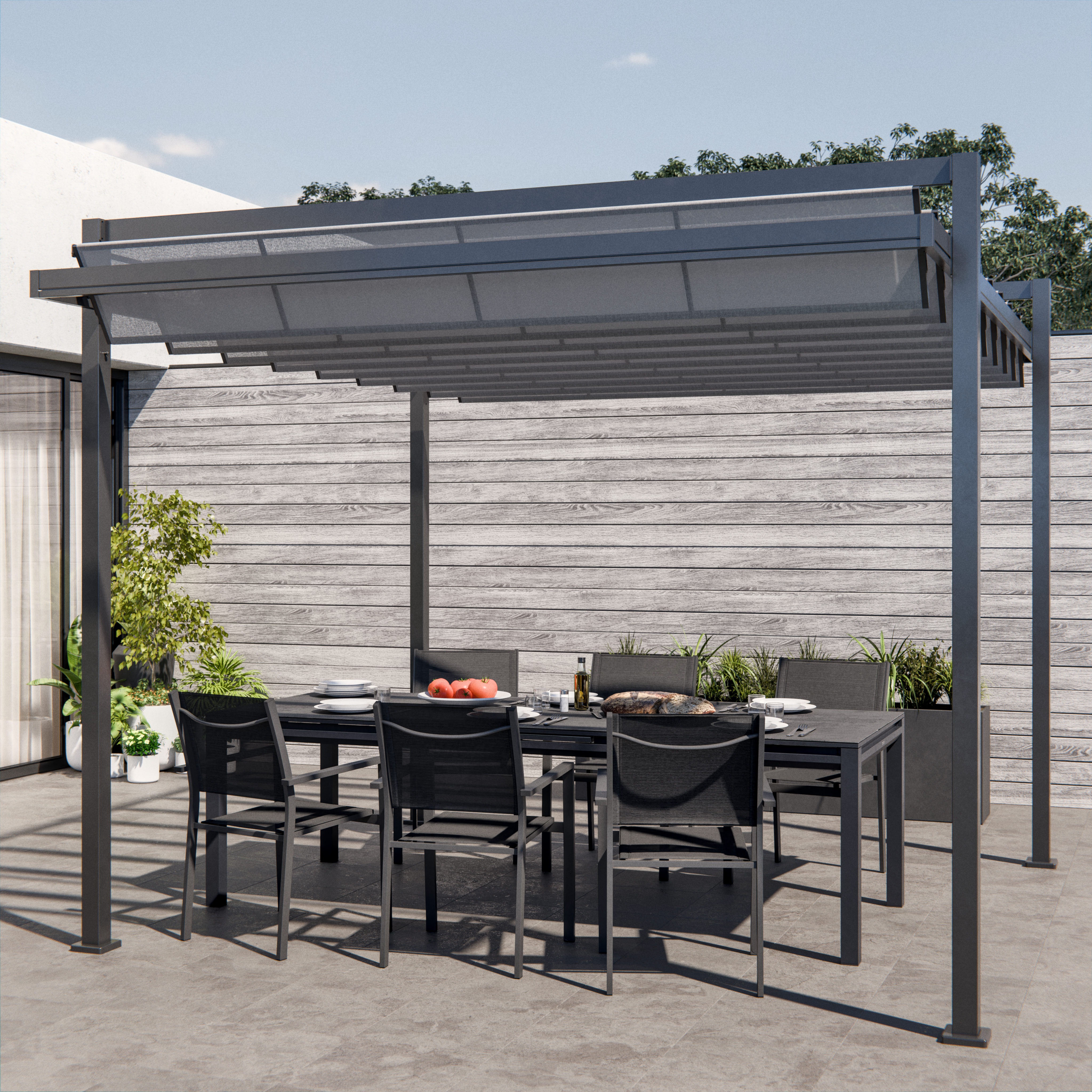 Mesa de alumínio NATERIAL ODYSSEA 256/320X100X75CM ANTRACITE - 16