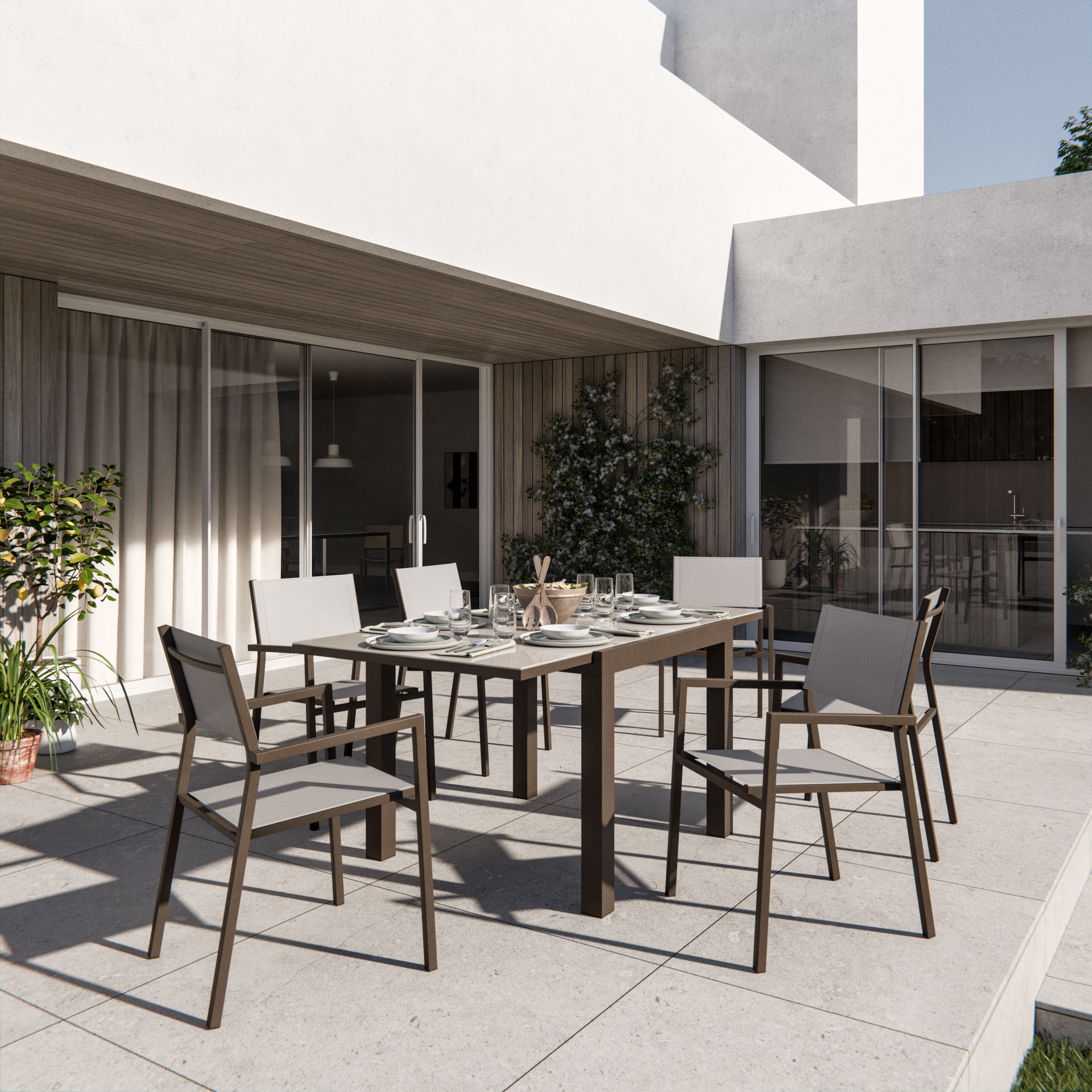 Mesa de alumínio NATERIAL LYRA II 90/160X90CM MOKA - 13