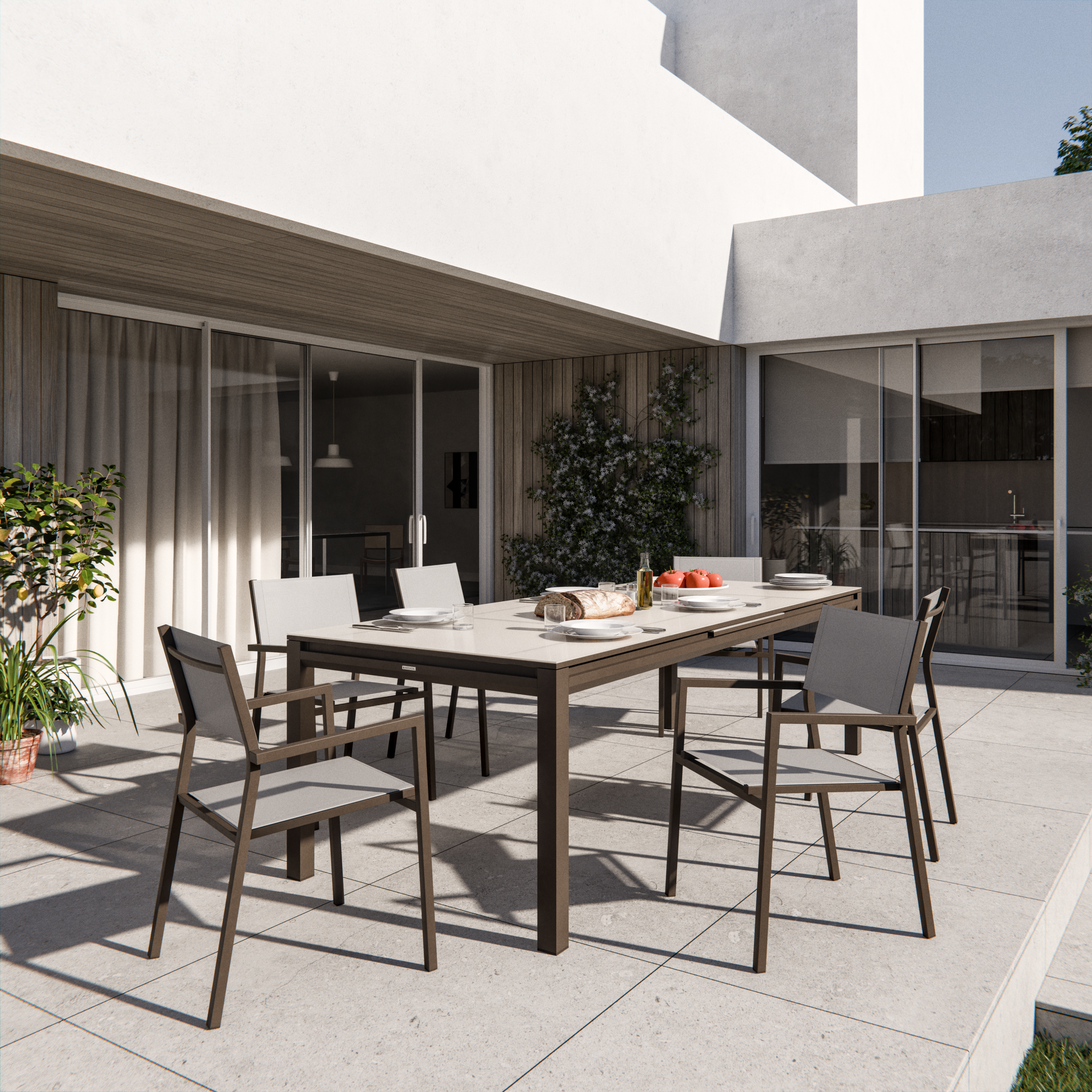 Mesa de alumínio NATERIAL ODYSSEA II 256/320X100CM MOKA - 14