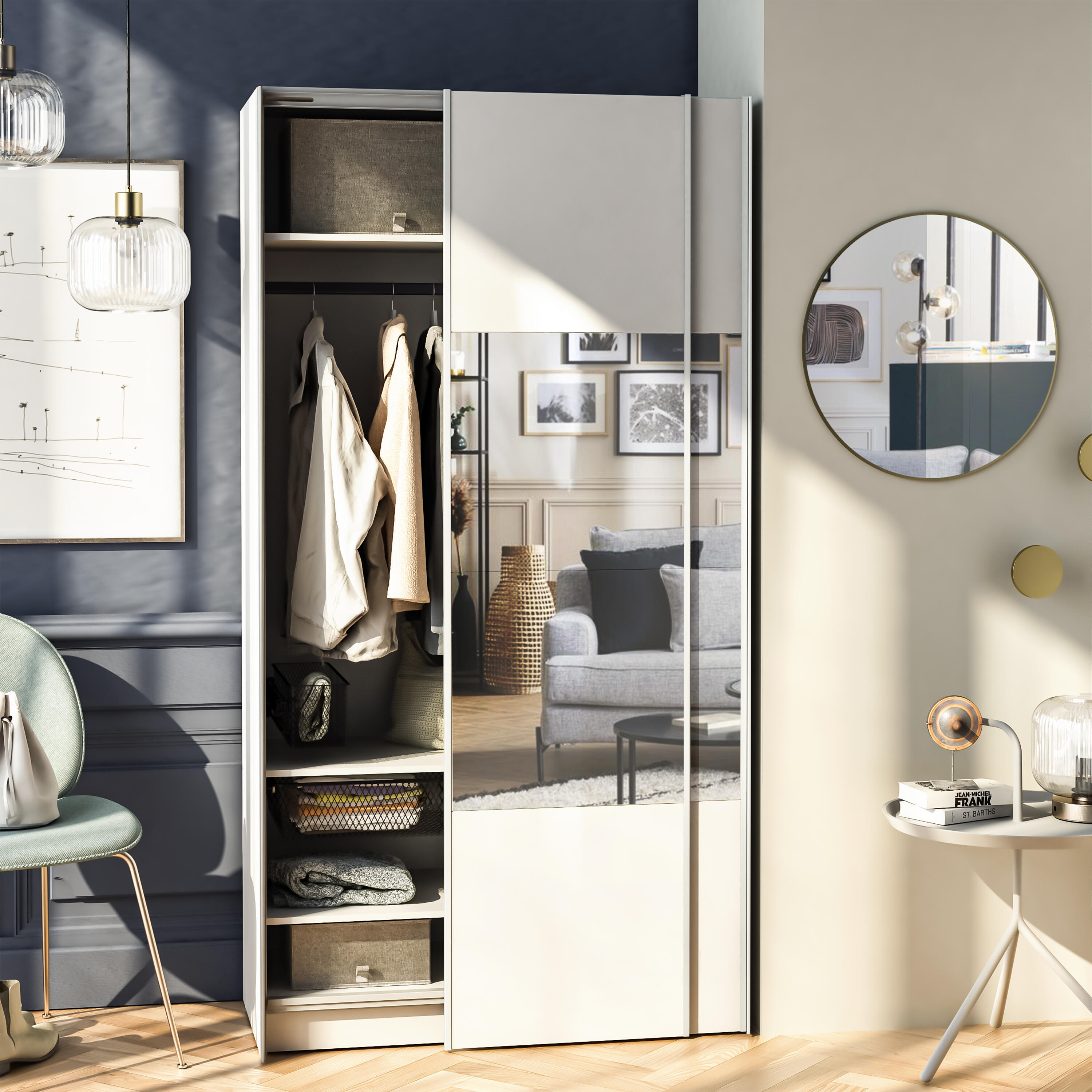 Set de perfiles para 2 puertas correderas Spaceo Evo´M 230.4 cm blanco - 4