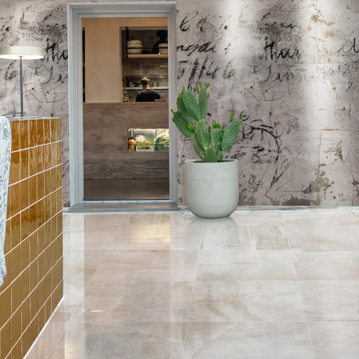 Piastrella da pavimento e rivestimento interno 79.5 x 79.5 cm Sp. 9 mm rettificato Agata in gres porcellanato smaltato bianco lucido traffico intenso (pei 4/5) 1.26 mq - 2