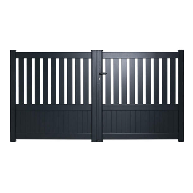 PORTAIL ALUMINIUM TILLEUL GRIS HT 1.39X3.56M