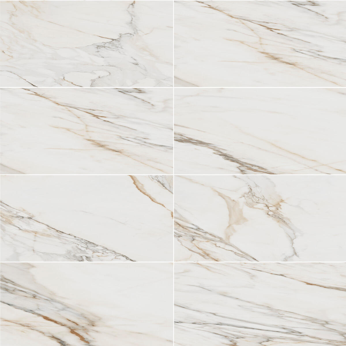 Piastrella da pavimento e rivestimento interno in gres porcellanato 60 x 120 cm rettificato smaltato bianco con venature dorate lappato Cala Gold traffico intenso (pei 4/5) Sp. 7 mm 1.44 mq - 5