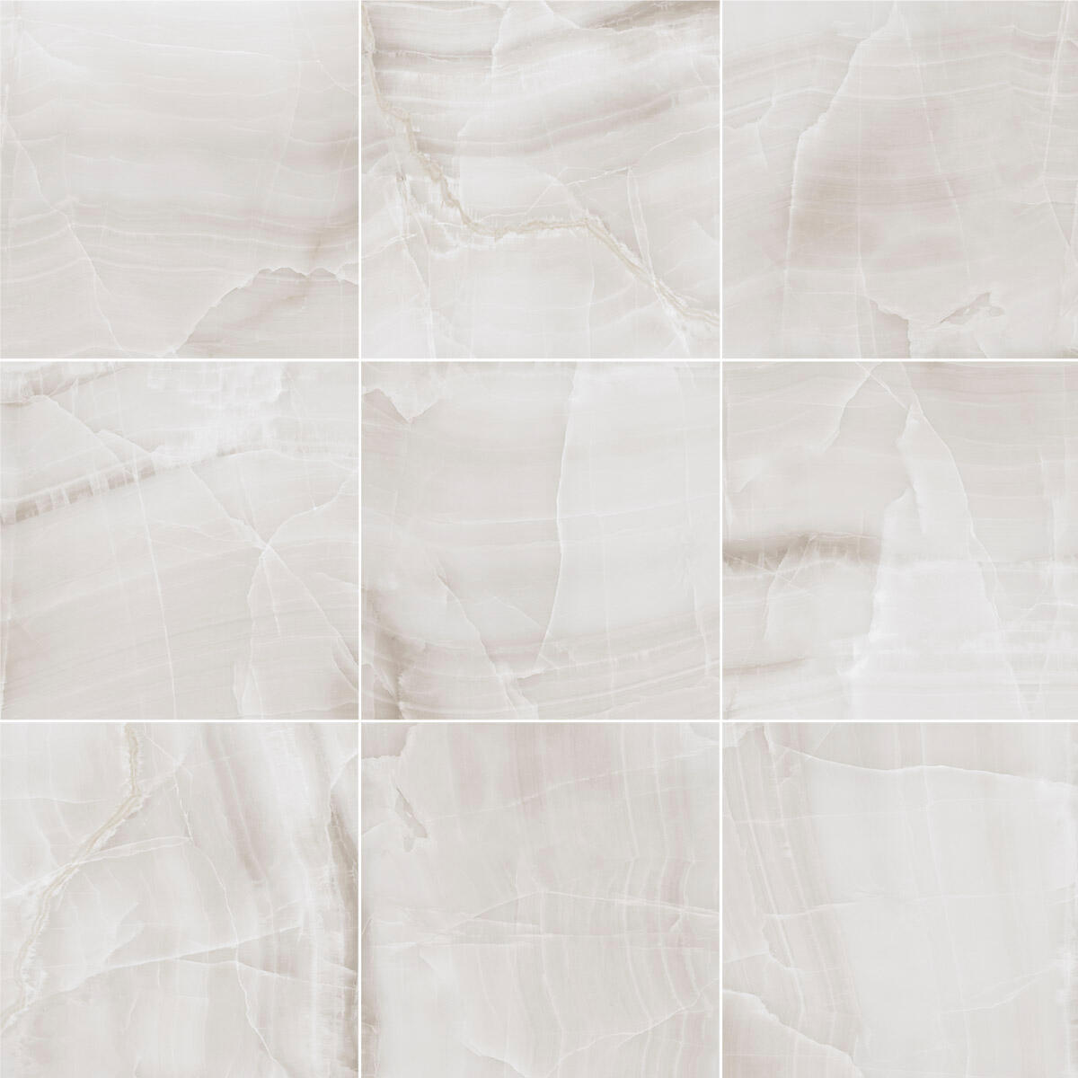 Piastrella da pavimento e rivestimento interno 79.5 x 79.5 cm Sp. 9 mm rettificato Agata in gres porcellanato smaltato bianco lucido traffico intenso (pei 4/5) 1.26 mq - 3