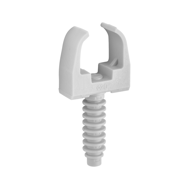 SACHET DE 10 CLIPS+CHEVILLE D20MM GRIS