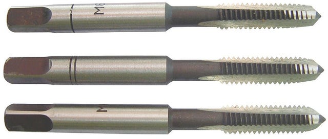 Jeu de 3 tarauds à main Diam.6 mm L.100 mm - TIVOLY