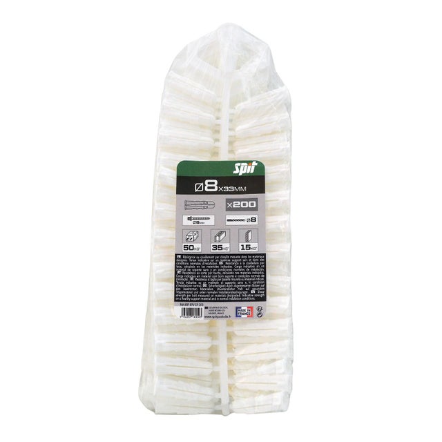Cheville arpon multi-matériaux Diam.8 mm x 33 mm - SPIT (lot de 200)