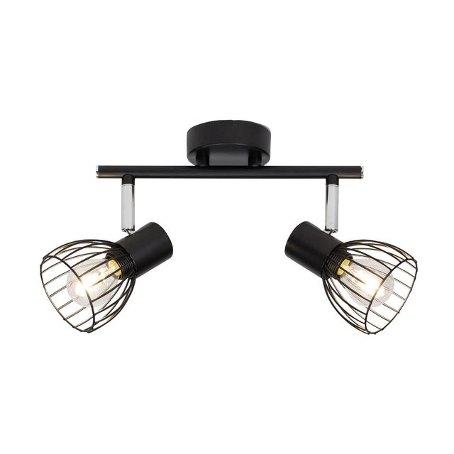Plafonnier 2 spots E14 noir - BRILLANT