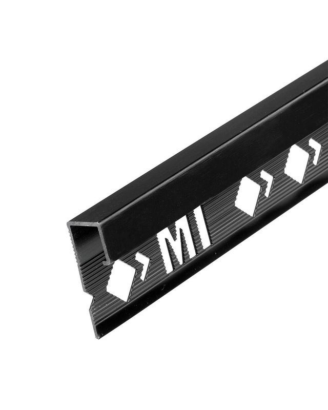 Profilé de finition carrelage carré Ep.10 mm aluminium brossé mat noir L.2,50 m