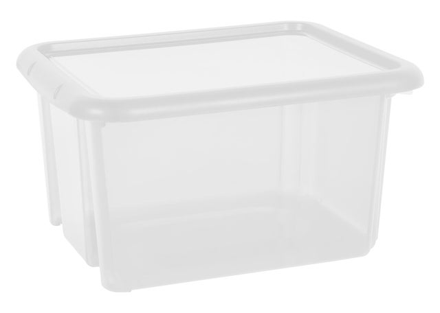 Boite de rangement plastique transparent avec couvercle 30 L 45 x 37 x H.24,5 cm