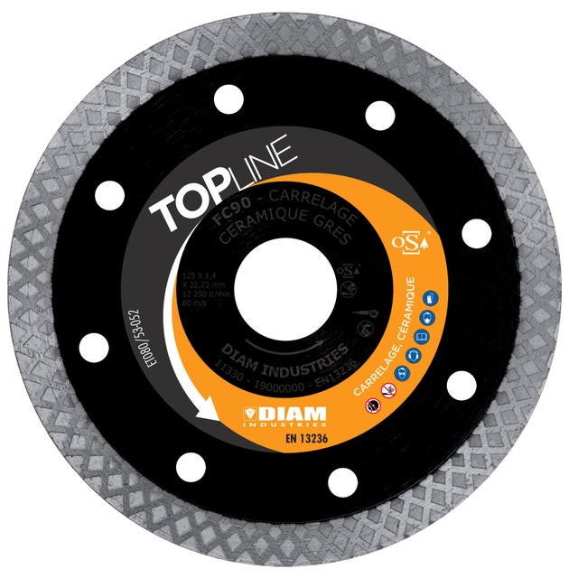 Disque diamant pour Carrelage - Céramique - Grés Cérame - Faience Diam.125 mm - DIAM INDUSTRIES