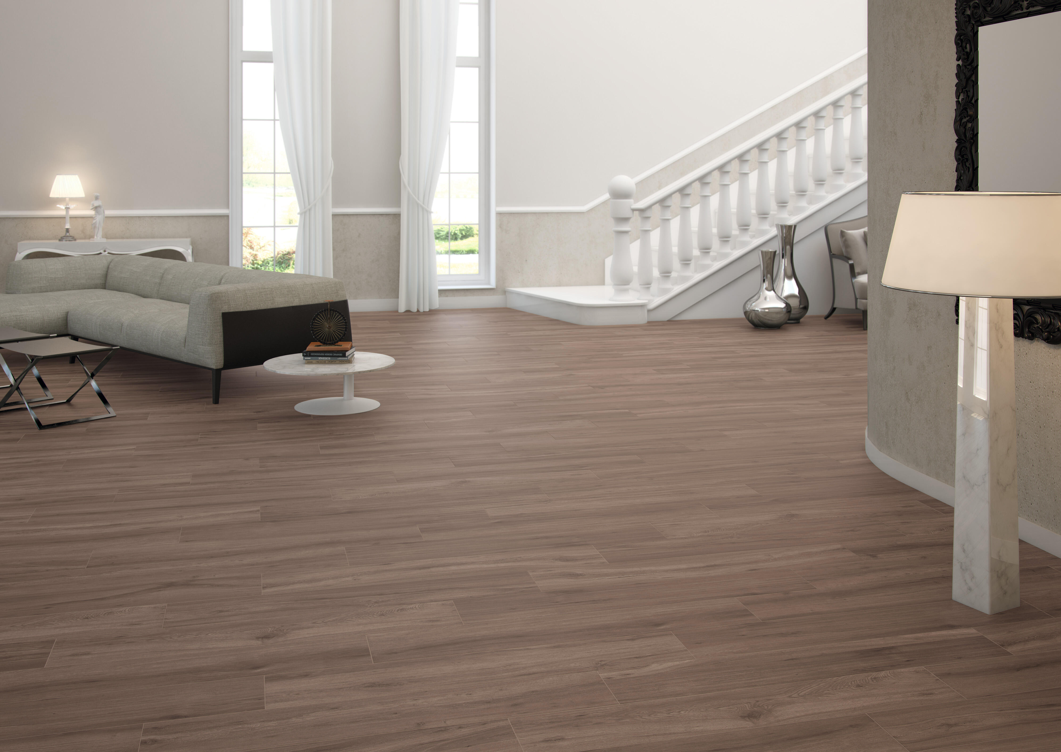 Suelo/Azulejo porcelánico New Milena efecto madera nogal 20x120 cm C1 - 4