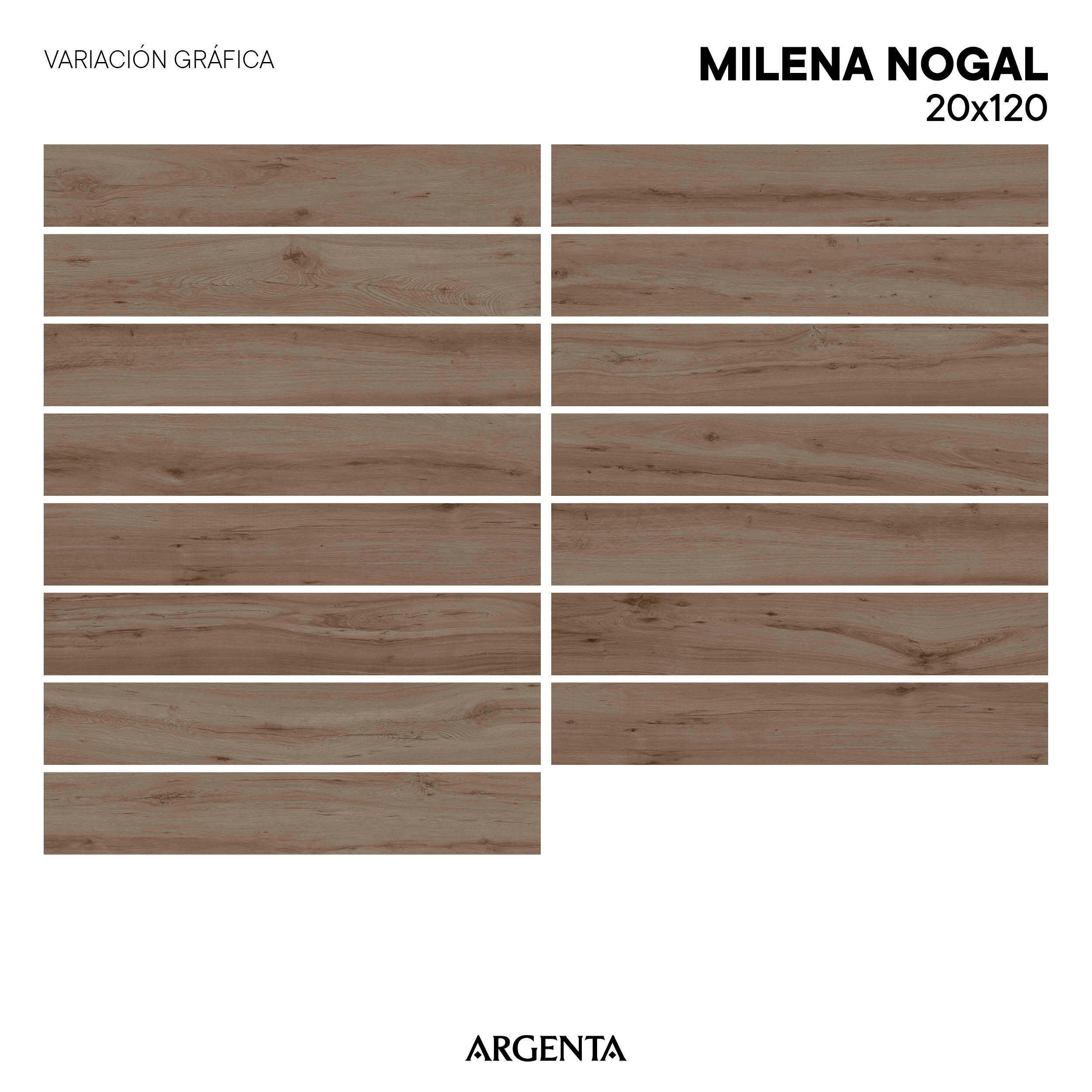 Suelo/Azulejo porcelánico New Milena efecto madera nogal 20x120 cm C1 - 6