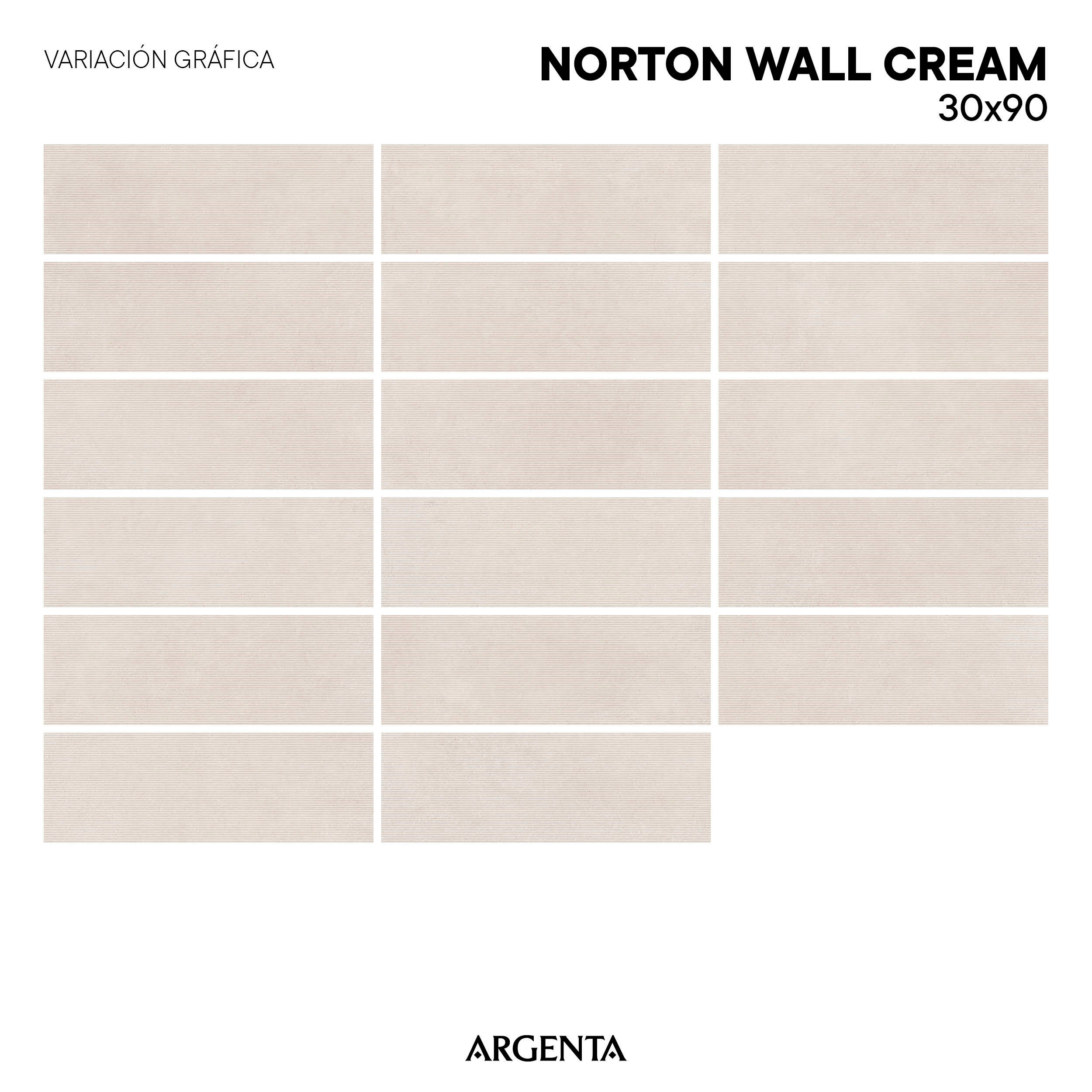 Revestimento cerâmico Norton Wall Cream 30x90 cm - 6