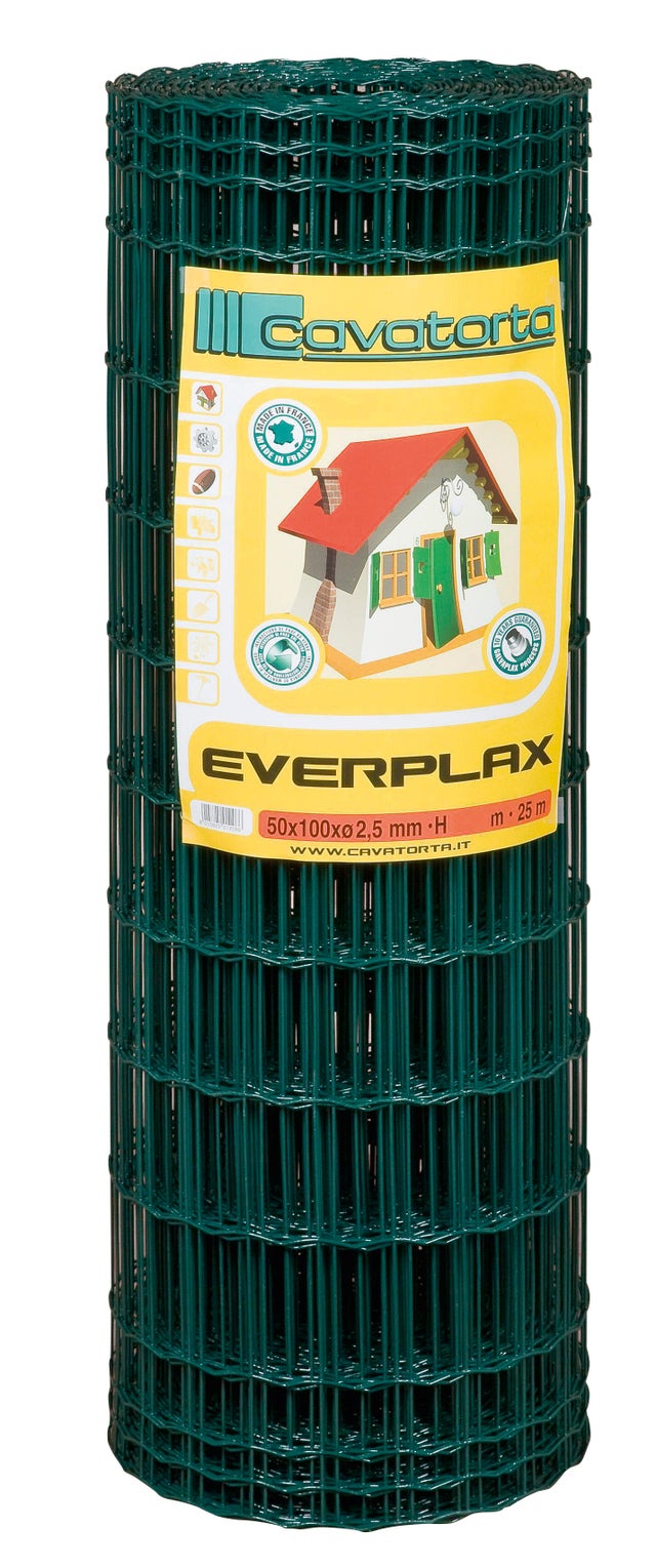 Grillage soudé pro vert maille 100 x 50 mm H.120 cm x L.25 m