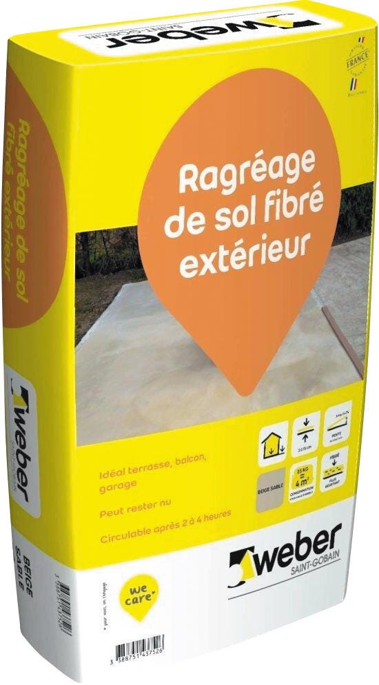 Ragréage sol extérieur 25 kg Weber Bricoman