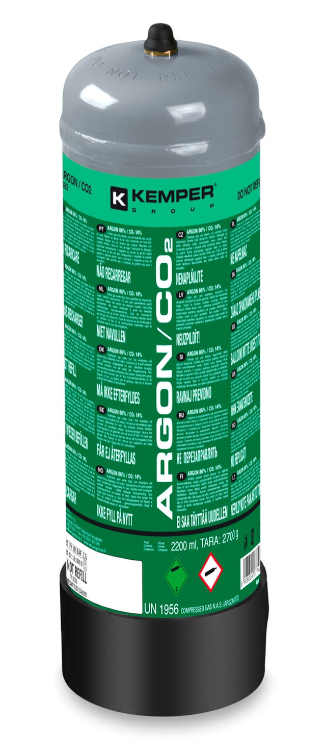 Bouteille non rechargeable argon/CO2 2,2 L