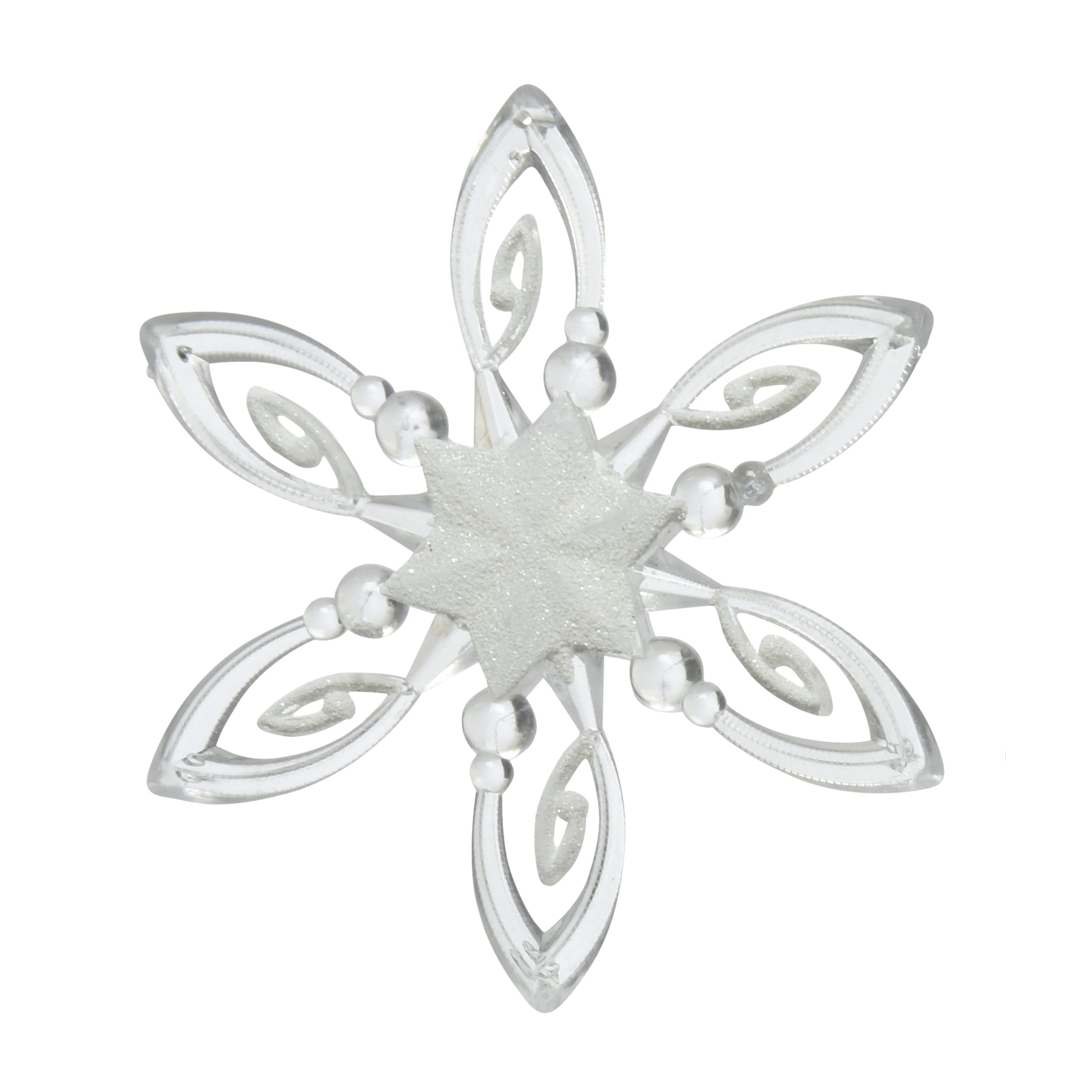 Zawieszka śnieżynka na choinkę 8 cm plastikowa różne wzory Decoris - 3