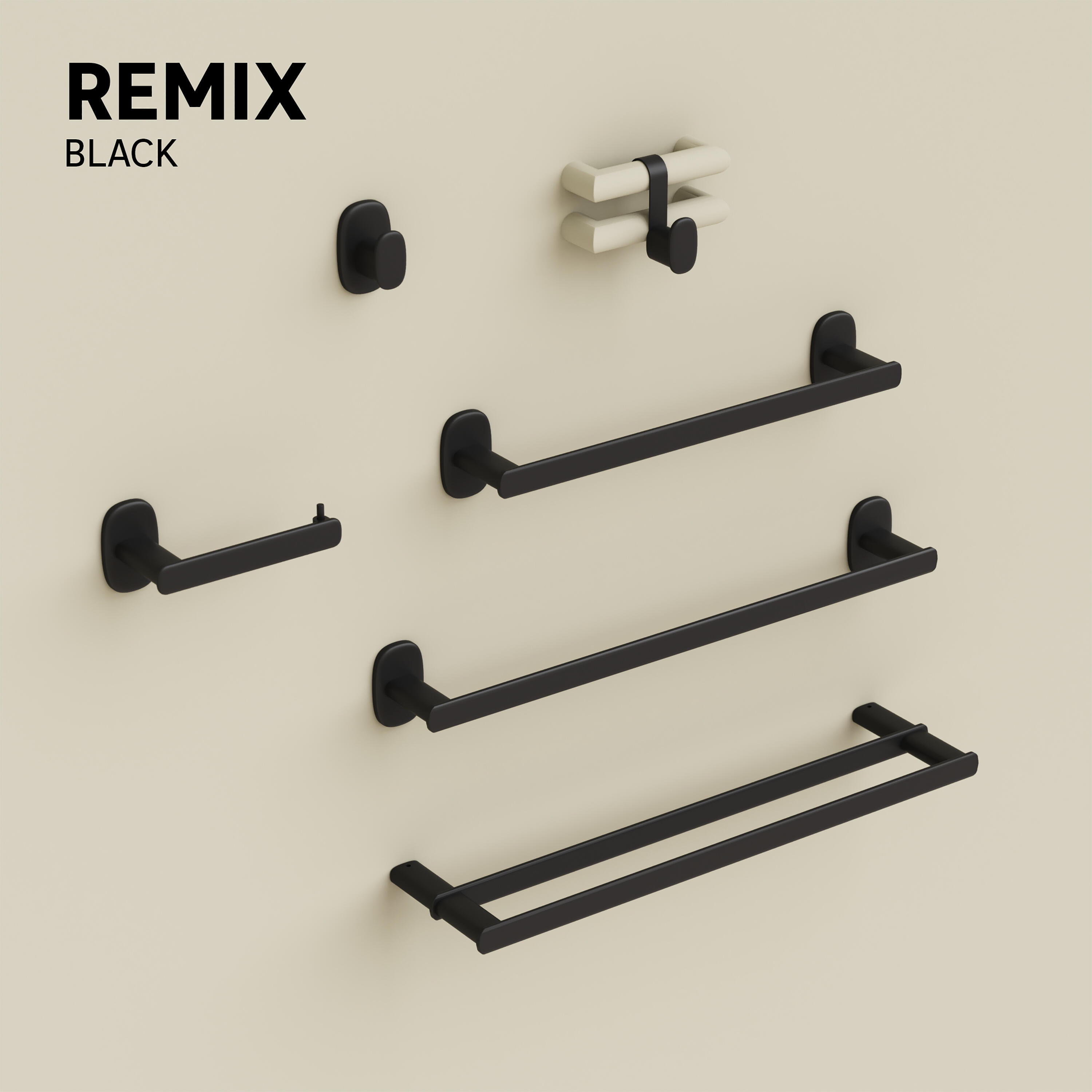 Cabide de fixar preto Remix Dual - 10