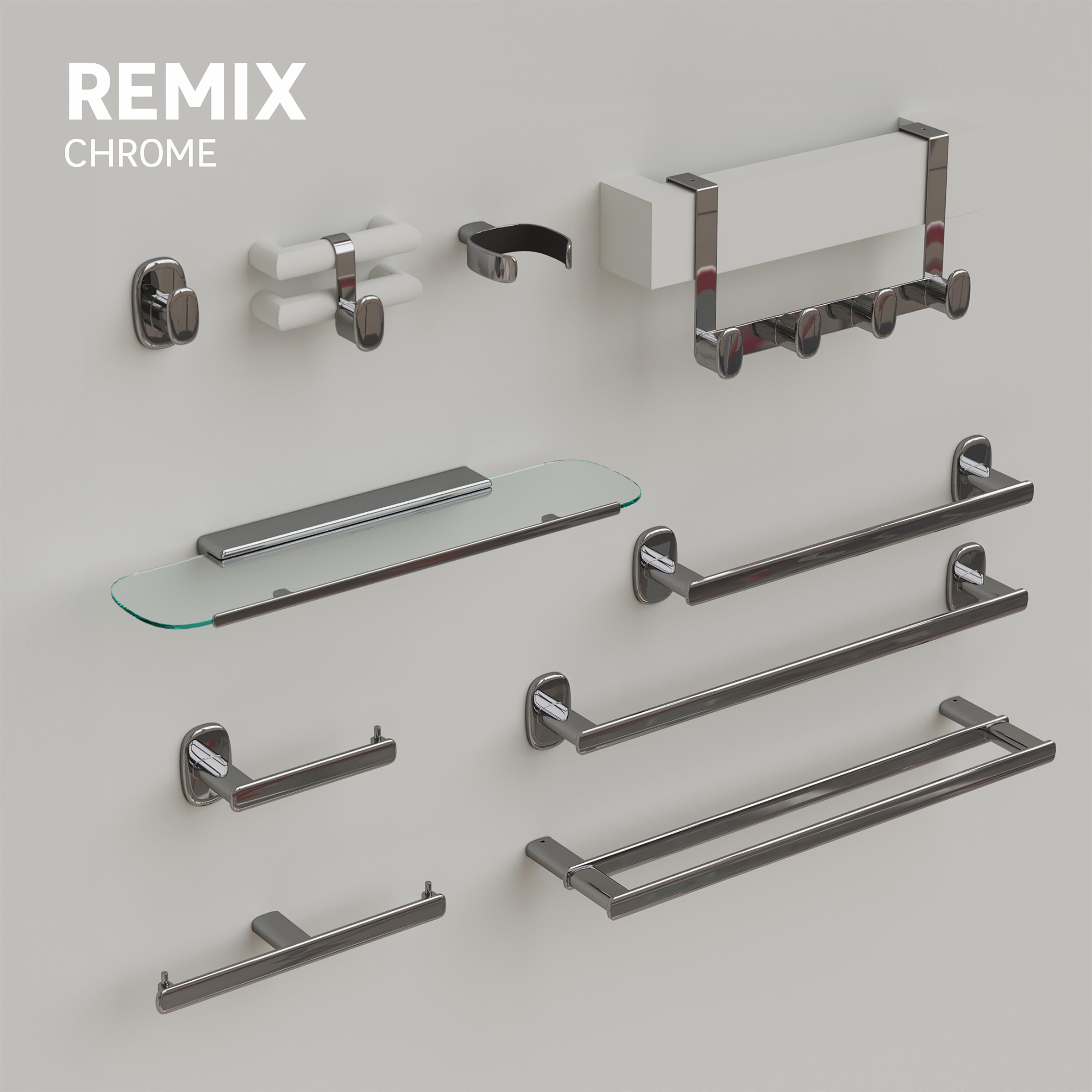 Percha/perchero Remix cinc gris  con 1 gancho - 6