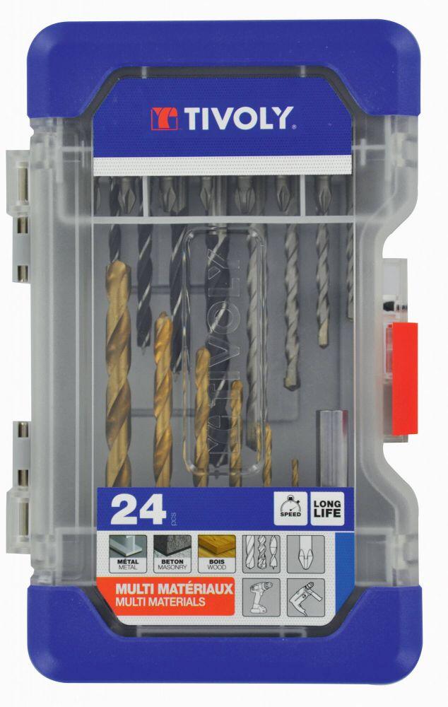 Mallette outils 15 forets 8 embouts de vissage 1 porte embout magnétique 24 pièces - 11901170047 TIVOLY