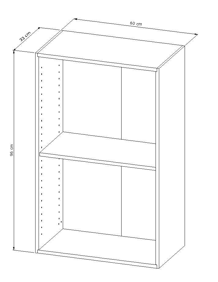 Caisson haut de cuisine l.60 x H.96,80 x P.33 cm Blanc - 2