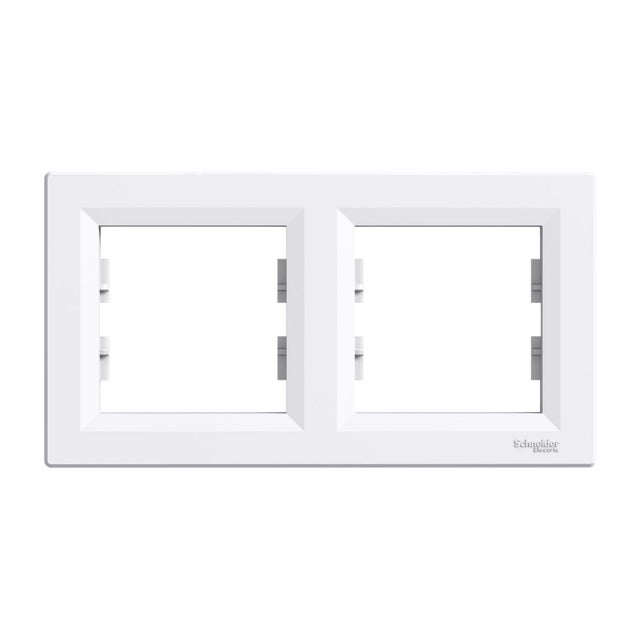Plaque de finition 2 postes blanche ASFORA - SCHNEIDER ELECTRIC