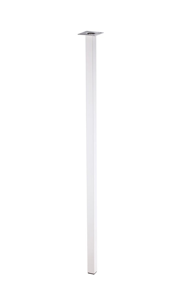 Pied de meuble carré en acier H.80 cm blanc