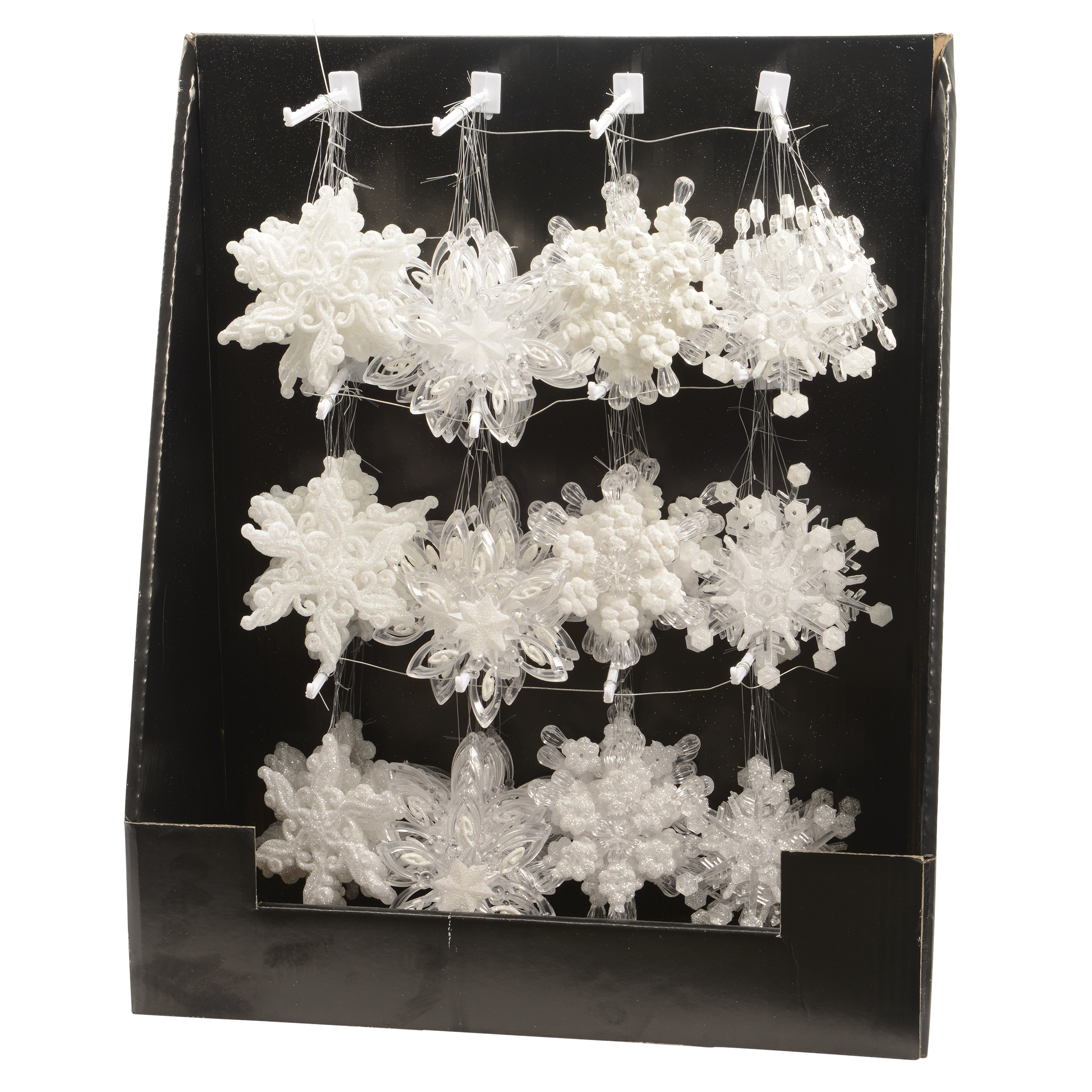 Zawieszka śnieżynka na choinkę 8 cm plastikowa różne wzory Decoris - 6