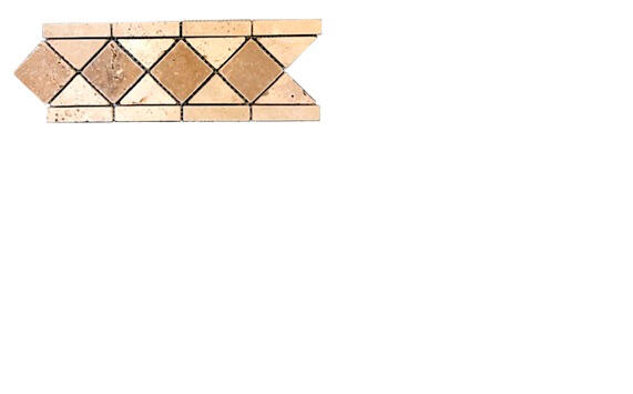 Listel carrelage mural travertin l.10 x L.29 cm - Mix Ligth / Noce