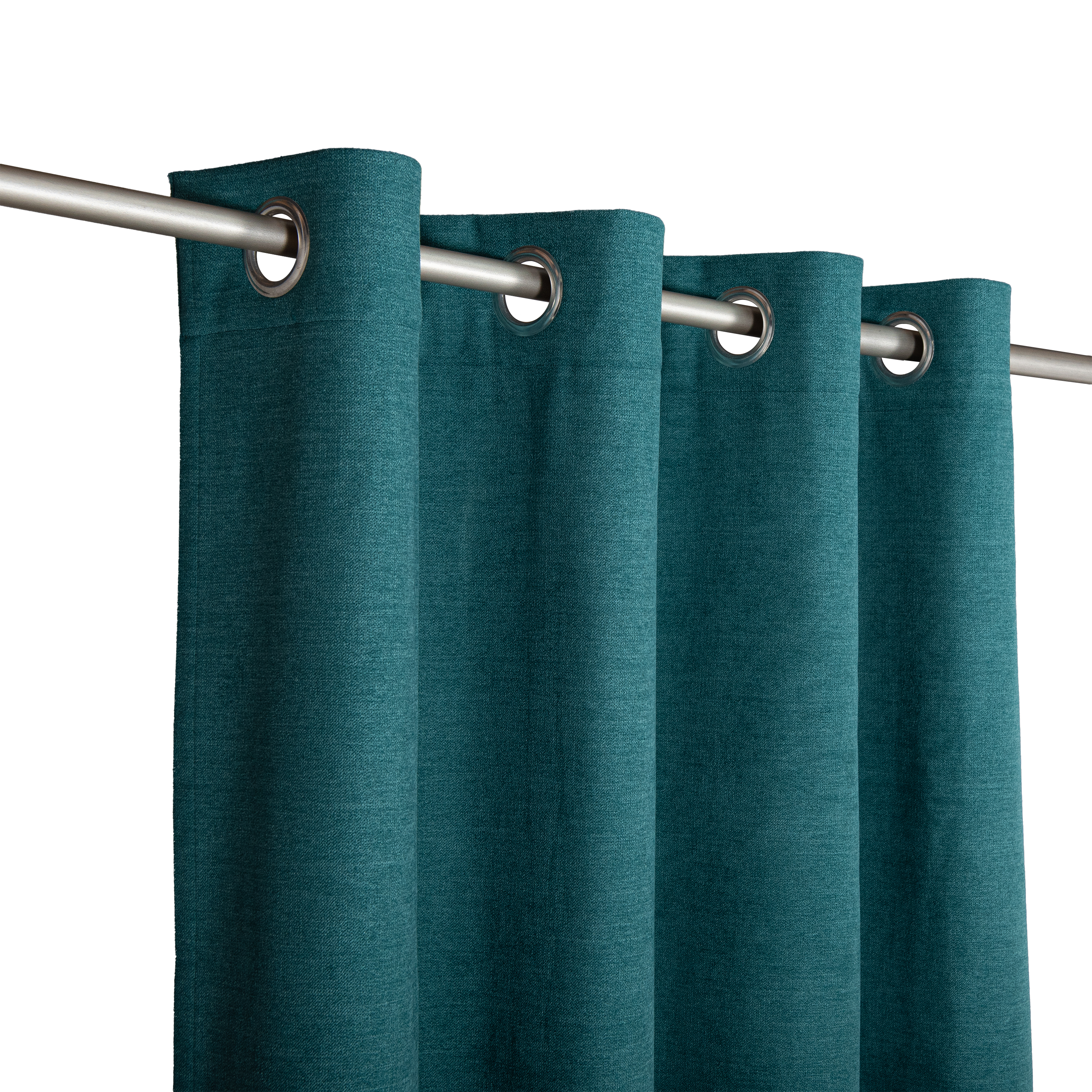 Cortina ollaos térmica opaca Ragnar chenilla poliéster de 140x280cm  INSPIRE liso verde esmeralda. Incluye cinta termoadhesiva - 5